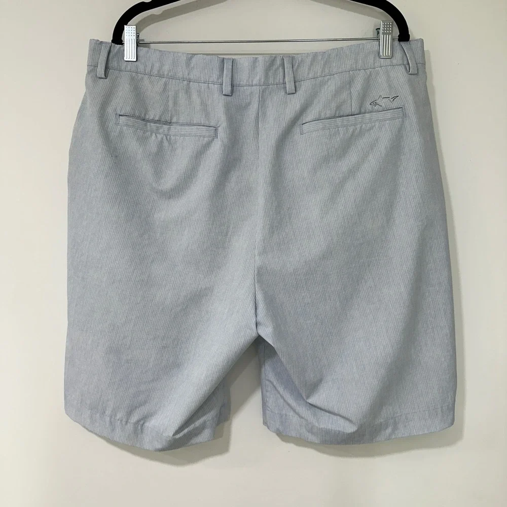 Greg Norman Pinstripe Golf Shorts Mens 38 Blue Performance Stretch‎ | Golfcore